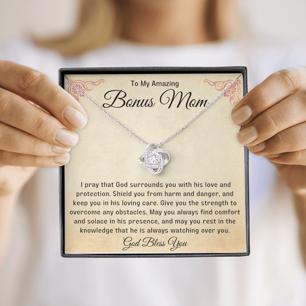 Bonus Mom Gift | Stepmom Necklace from Stepdaughter, Thank You Gifts to Get My Second Mom, Unbiological Mother, Chosen Mom & Stepped Up Mom