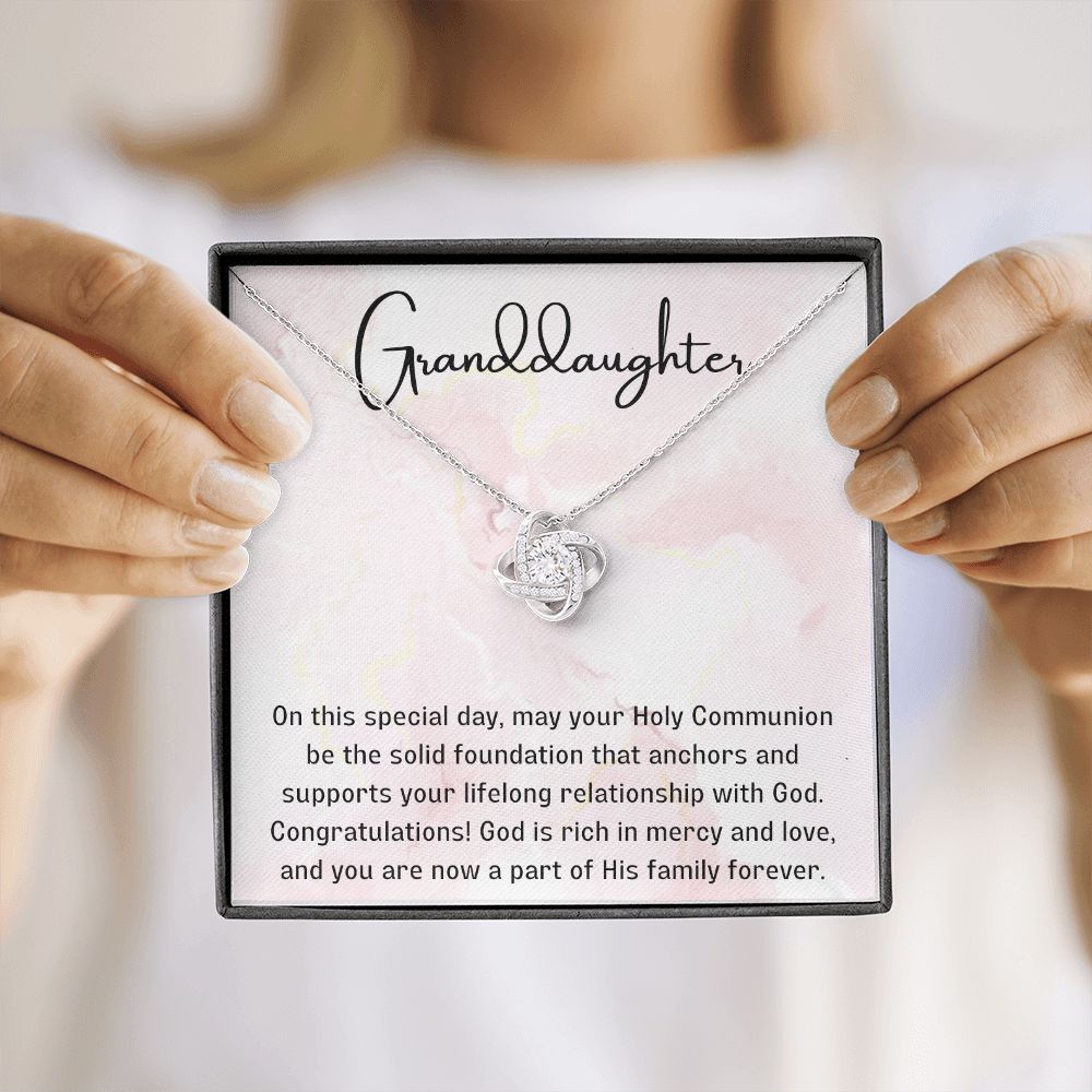 1st Communion Gifts for Granddaughter, Christening, Baptism, Confirmation, Necklace & Meaningful Message in Gift Box from Grandmother