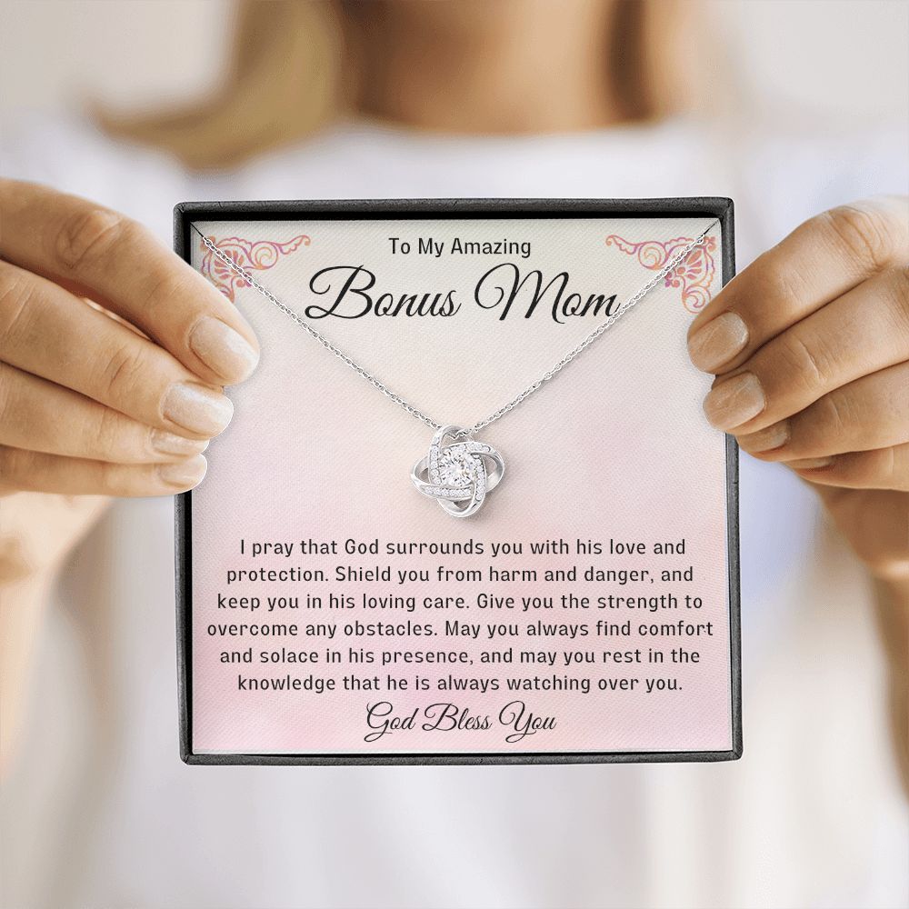 Bonus Mom Gift | Stepmom Necklace from Stepdaughter, Thank You Gifts to Get My Second Mom, Unbiological Mother, Chosen Mom & Stepped Up Mom