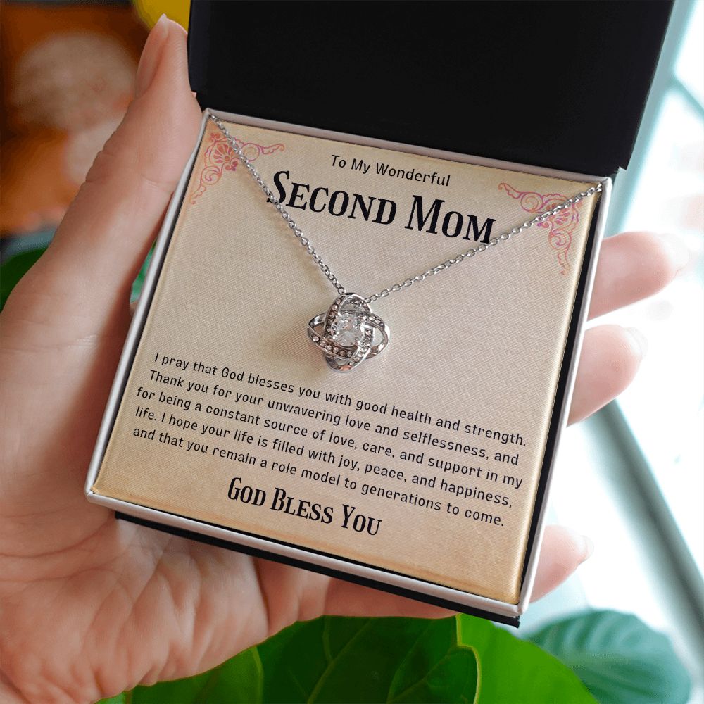 Second Mom Necklace | From Step Daughter to Chosen Mom & Adopted Mom, Jewelry Present Meaningful to Stepmother Necklace and Unbiological Mom