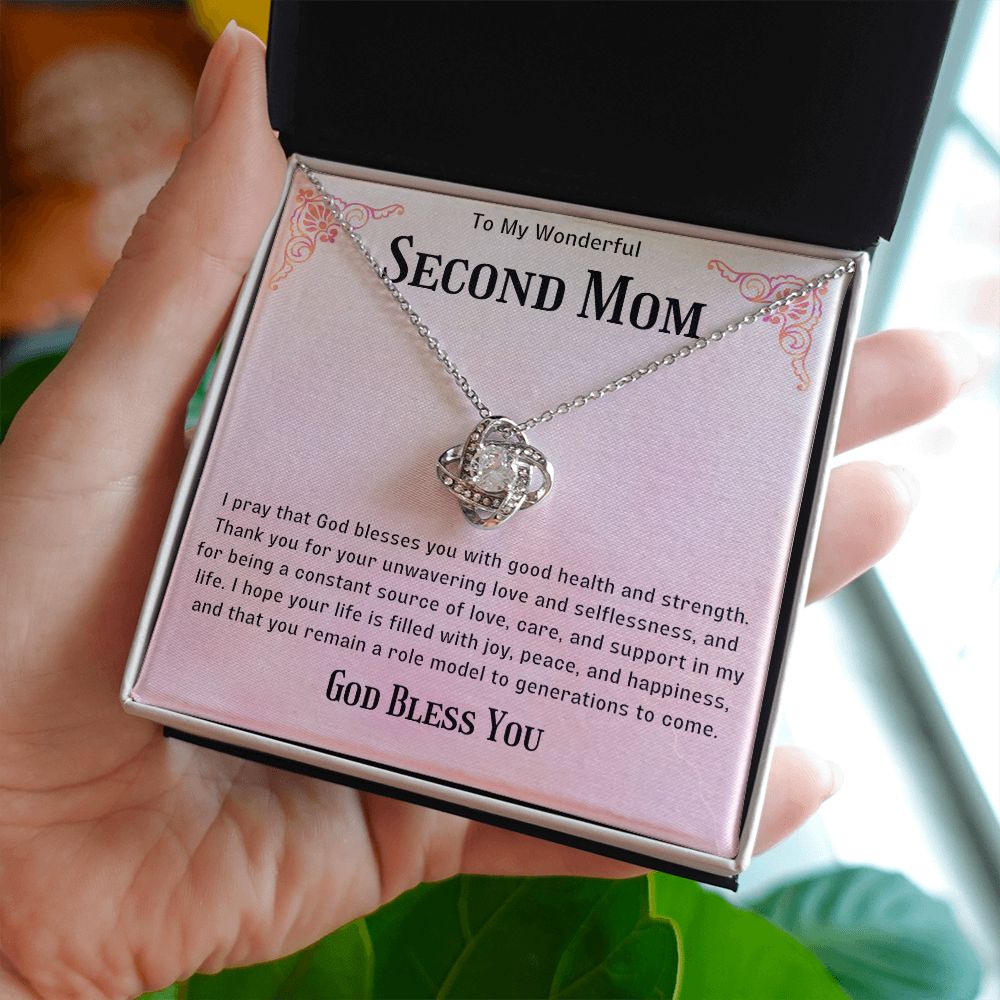 Second Mom Necklace | From Step Daughter to Chosen Mom & Adopted Mom, Jewelry Present Meaningful to Stepmother Necklace and Unbiological Mom