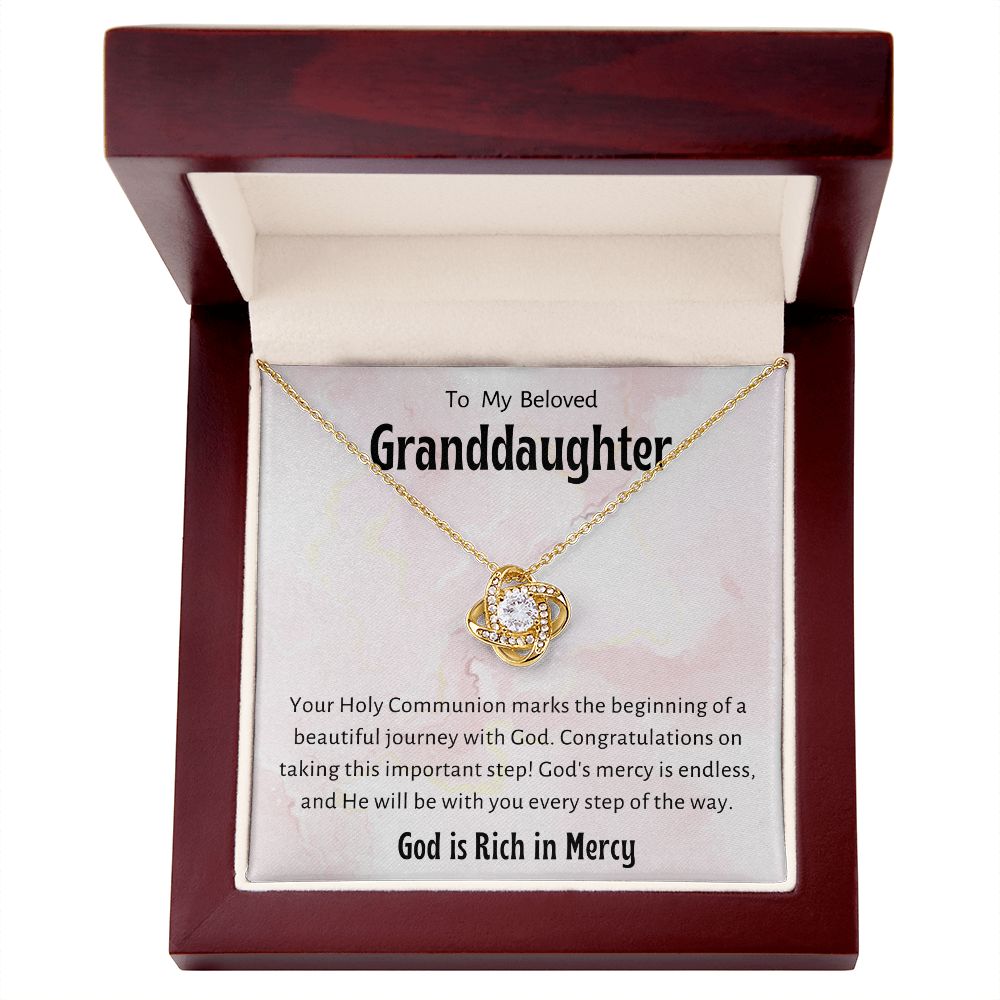 1st Communion Gifts for Granddaughter, Christening, Baptism, Confirmation, Necklace & Meaningful Message in Gift Box from Grandmother