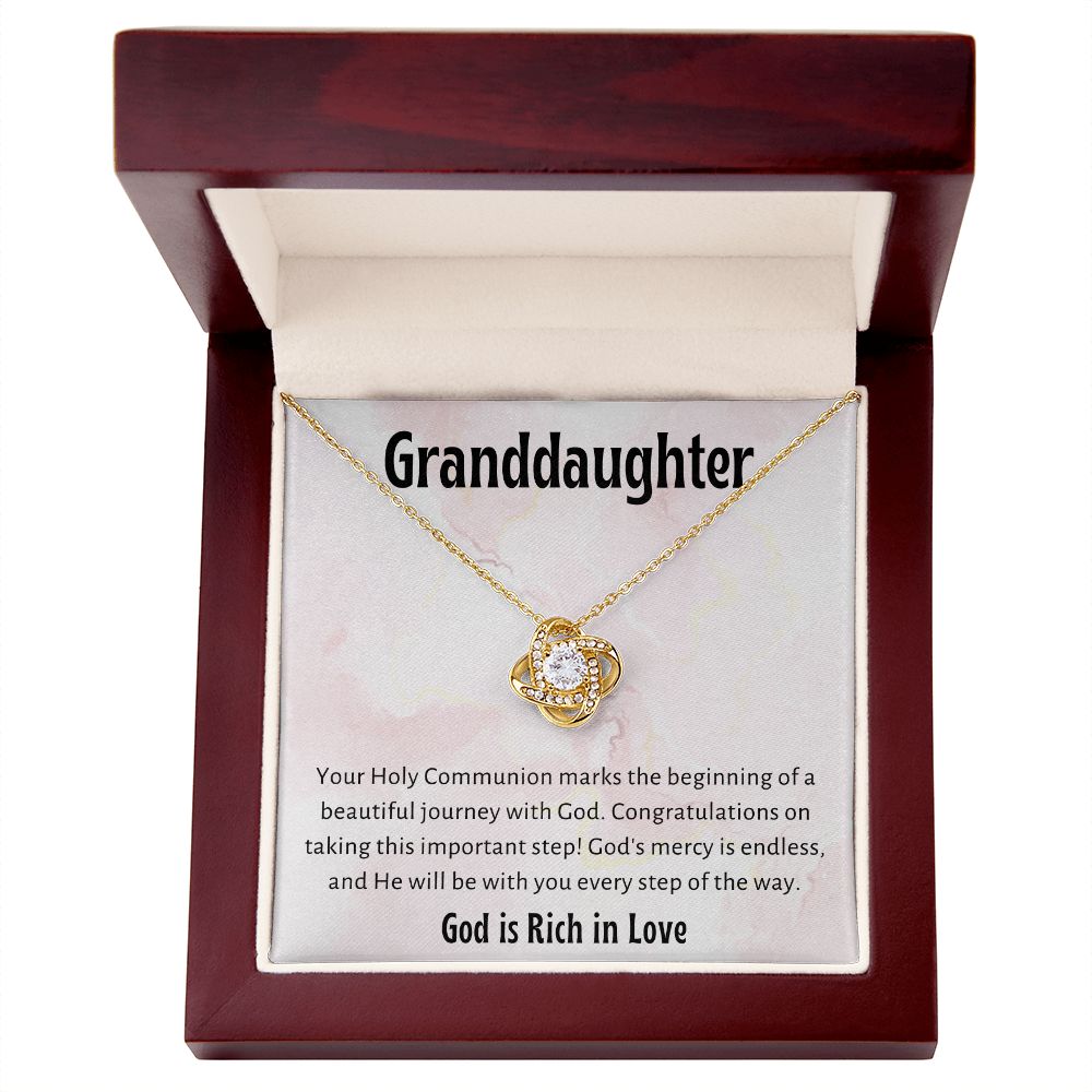 1st Communion Gifts for Granddaughter, Christening, Baptism, Confirmation, Necklace & Meaningful Message in Gift Box from Grandmother