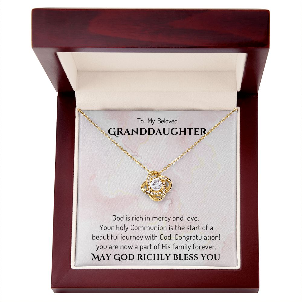 1st Communion Gifts for Granddaughter, Christening, Baptism, Confirmation, Necklace & Meaningful Message in Gift Box from Grandmother