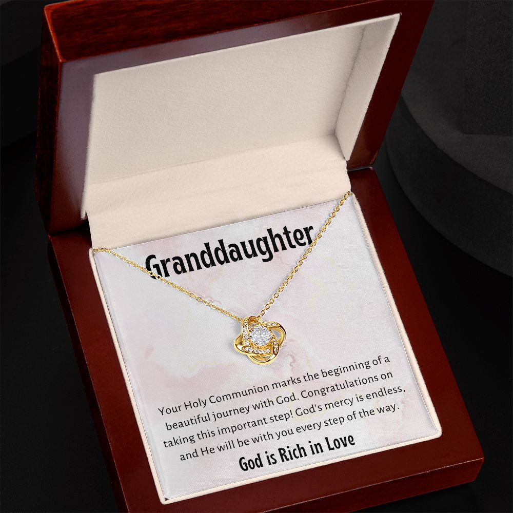 1st Communion Gifts for Granddaughter, Christening, Baptism, Confirmation, Necklace & Meaningful Message in Gift Box from Grandmother