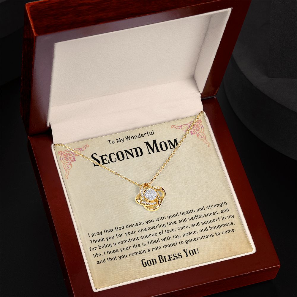 Second Mom Necklace | From Step Daughter to Chosen Mom & Adopted Mom, Jewelry Present Meaningful to Stepmother Necklace and Unbiological Mom