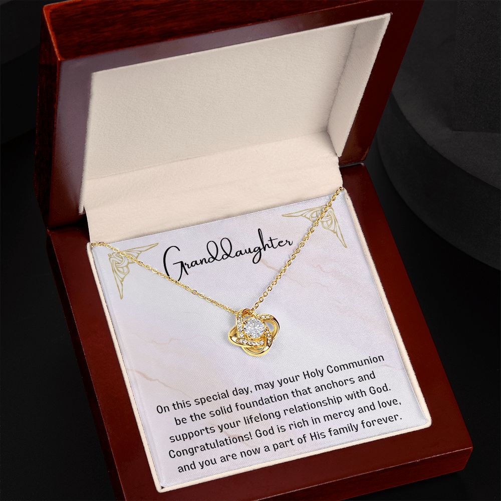 1st Communion Gifts for Granddaughter, Christening, Baptism, Confirmation, Necklace & Meaningful Message in Gift Box from Grandmother