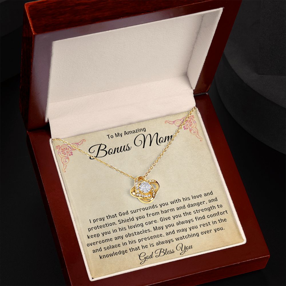Bonus Mom Gift | Stepmom Necklace from Stepdaughter, Thank You Gifts to Get My Second Mom, Unbiological Mother, Chosen Mom & Stepped Up Mom
