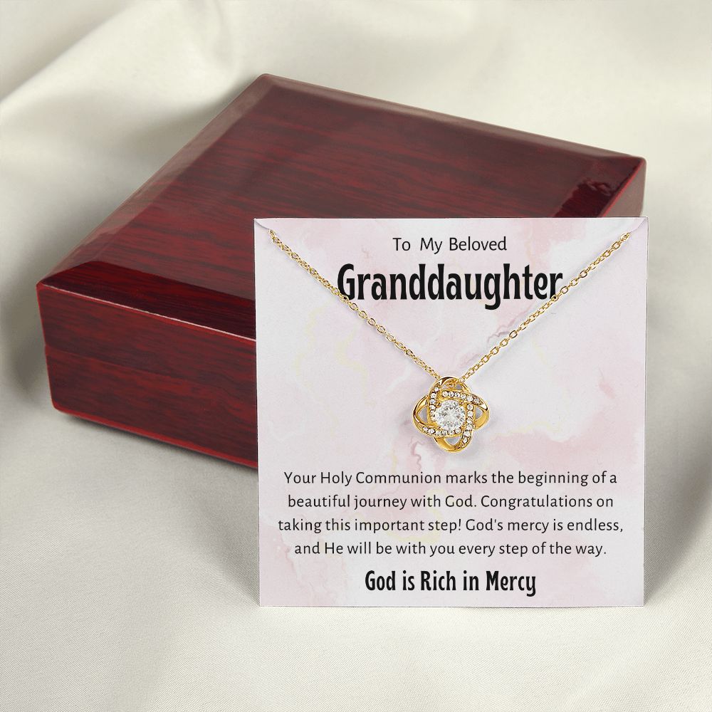 1st Communion Gifts for Granddaughter, Christening, Baptism, Confirmation, Necklace & Meaningful Message in Gift Box from Grandmother