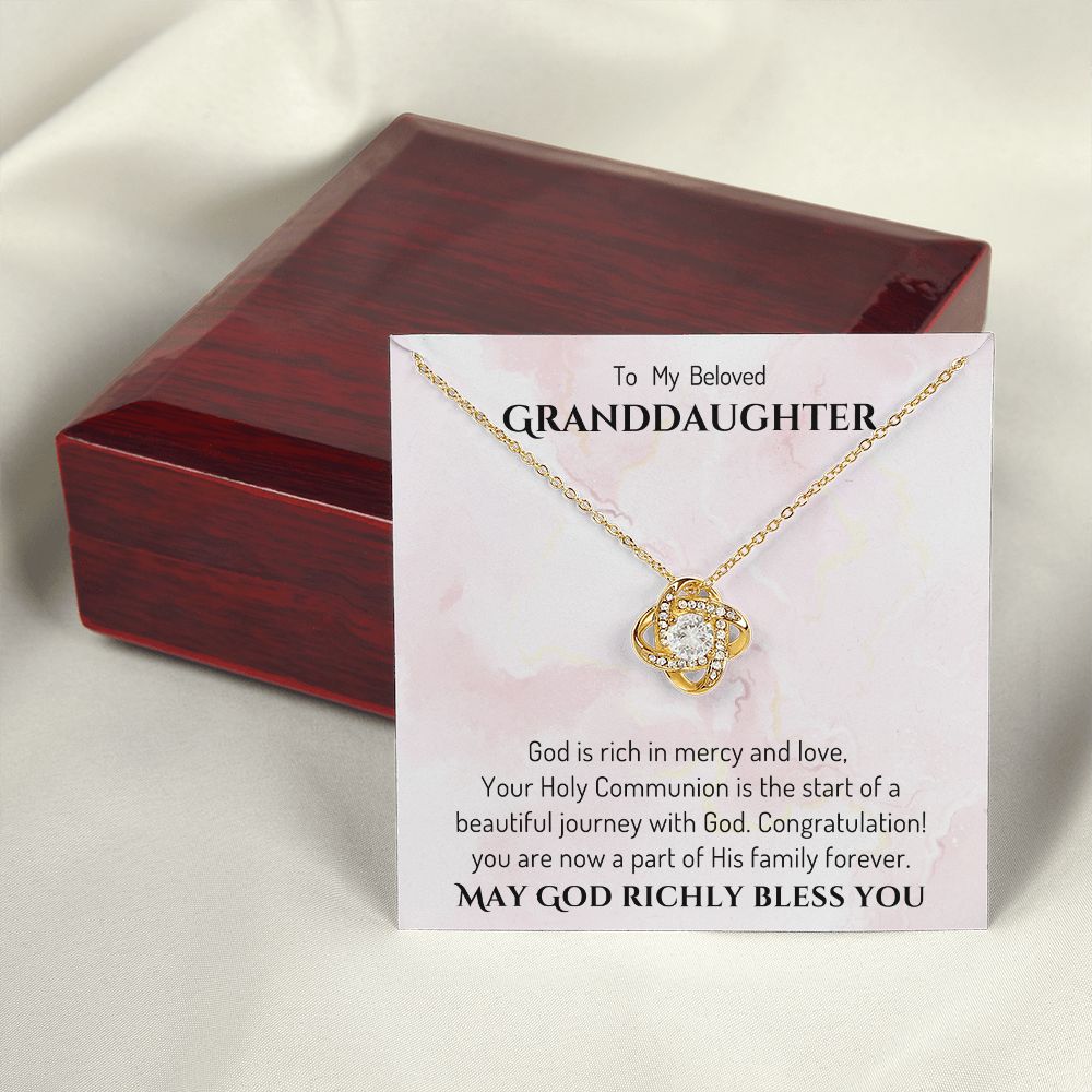 1st Communion Gifts for Granddaughter, Christening, Baptism, Confirmation, Necklace & Meaningful Message in Gift Box from Grandmother