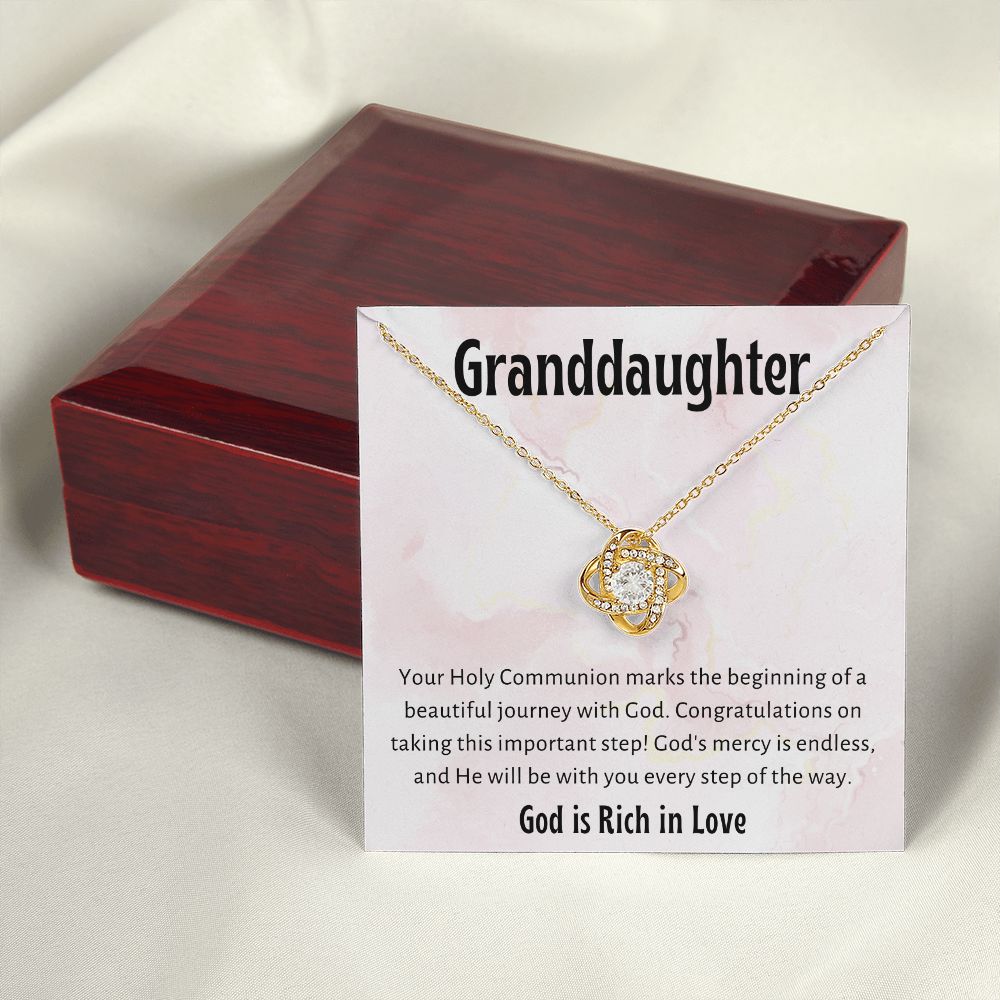 1st Communion Gifts for Granddaughter, Christening, Baptism, Confirmation, Necklace & Meaningful Message in Gift Box from Grandmother