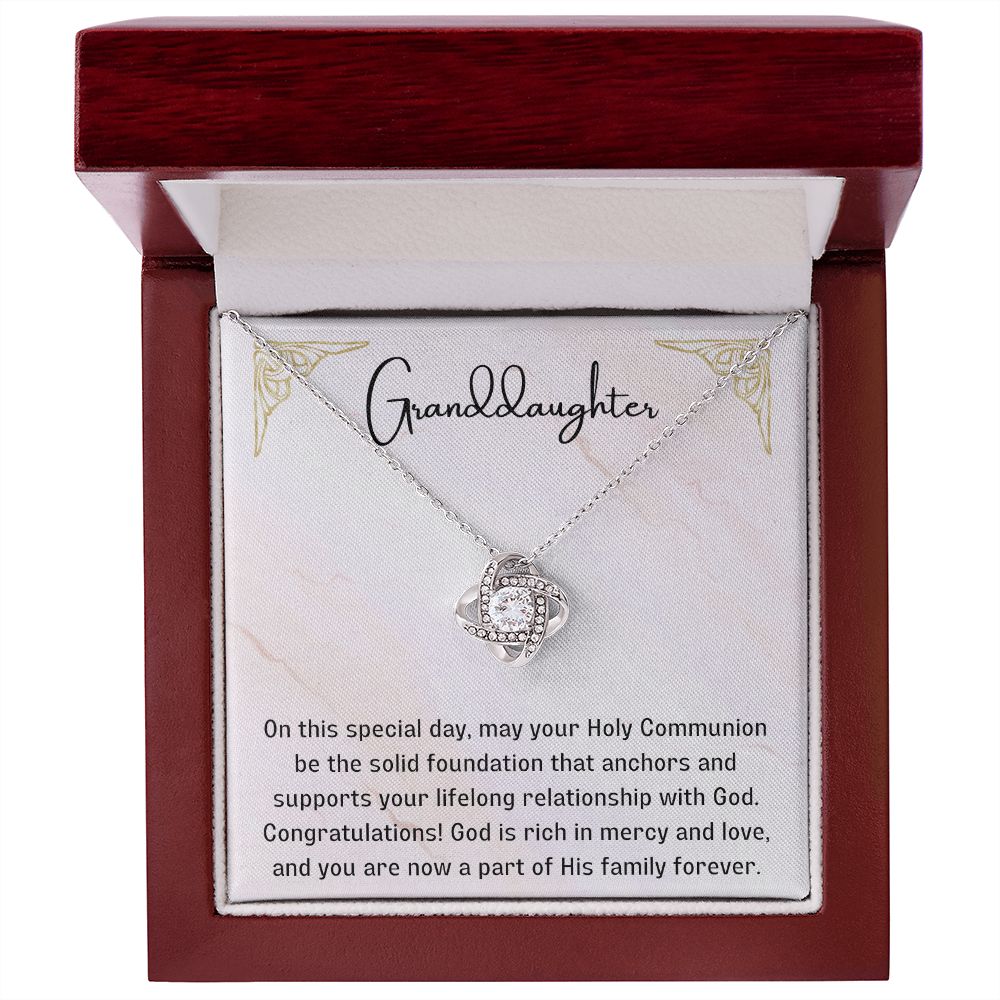 1st Communion Gifts for Granddaughter, Christening, Baptism, Confirmation, Necklace & Meaningful Message in Gift Box from Grandmother
