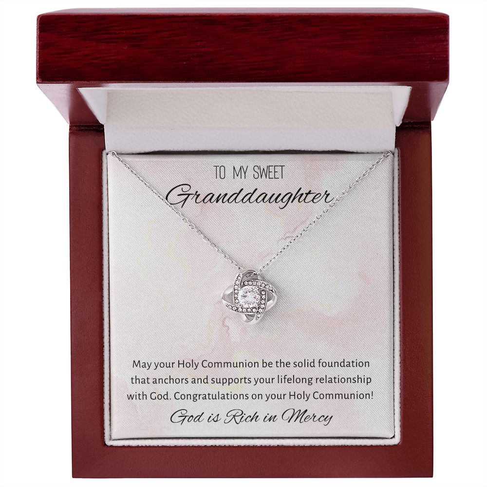 1st Communion Gifts for Granddaughter, Christening, Baptism, Confirmation, Necklace & Meaningful Message in Gift Box from Grandmother