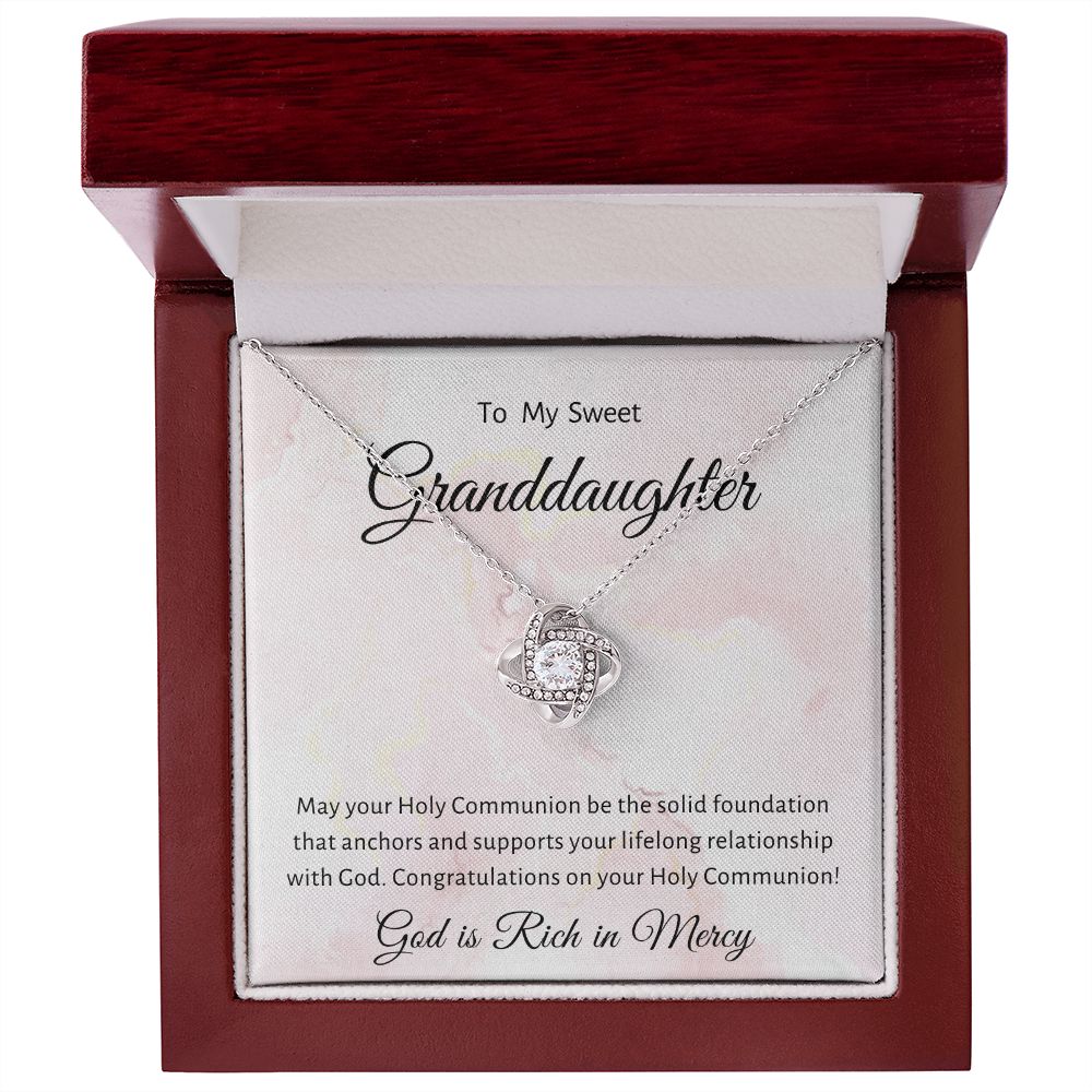 1st Communion Gifts for Granddaughter, Christening, Baptism, Confirmation, Necklace & Meaningful Message in Gift Box from Grandmother