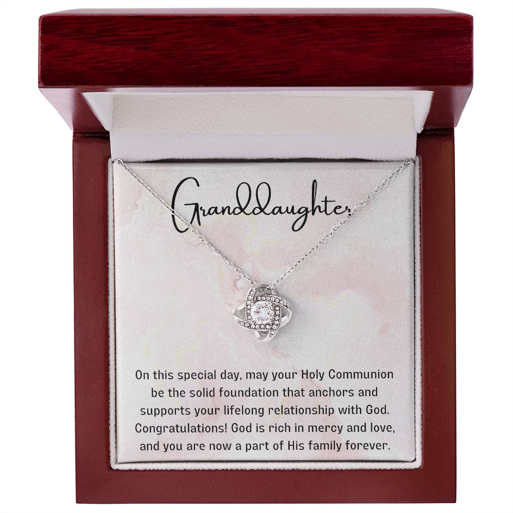 1st Communion Gifts for Granddaughter, Christening, Baptism, Confirmation, Necklace & Meaningful Message in Gift Box from Grandmother