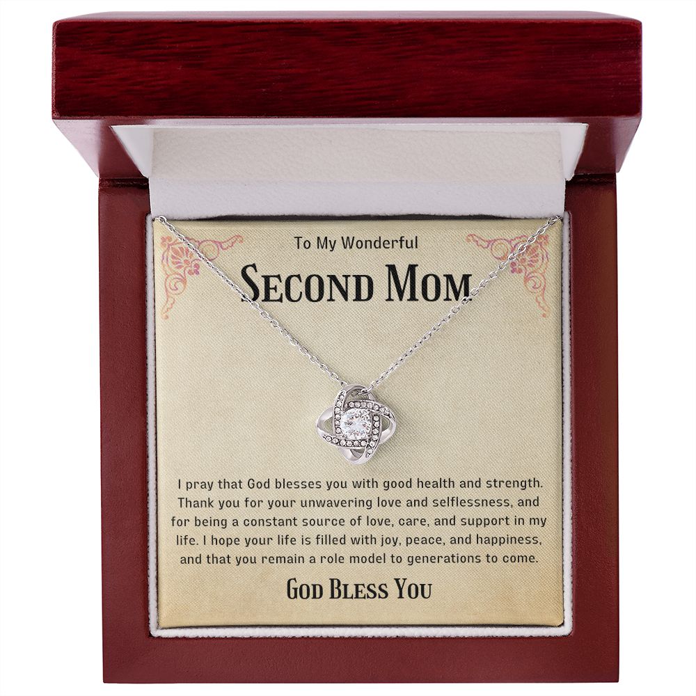Second Mom Necklace | From Step Daughter to Chosen Mom & Adopted Mom, Jewelry Present Meaningful to Stepmother Necklace and Unbiological Mom