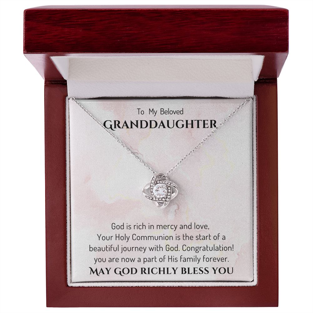 1st Communion Gifts for Granddaughter, Christening, Baptism, Confirmation, Necklace & Meaningful Message in Gift Box from Grandmother