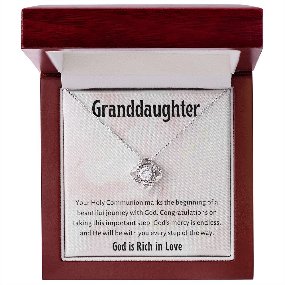 1st Communion Gifts for Granddaughter, Christening, Baptism, Confirmation, Necklace & Meaningful Message in Gift Box from Grandmother