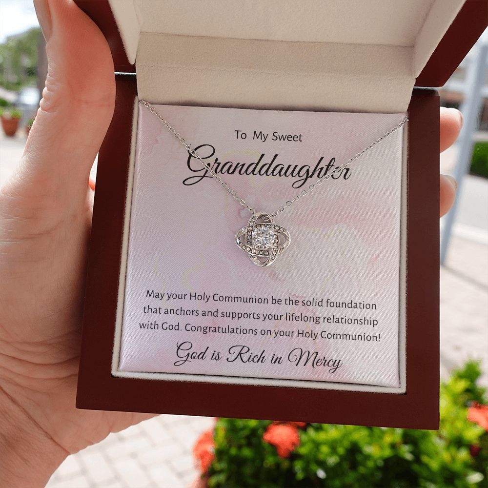 1st Communion Gifts for Granddaughter, Christening, Baptism, Confirmation, Necklace & Meaningful Message in Gift Box from Grandmother