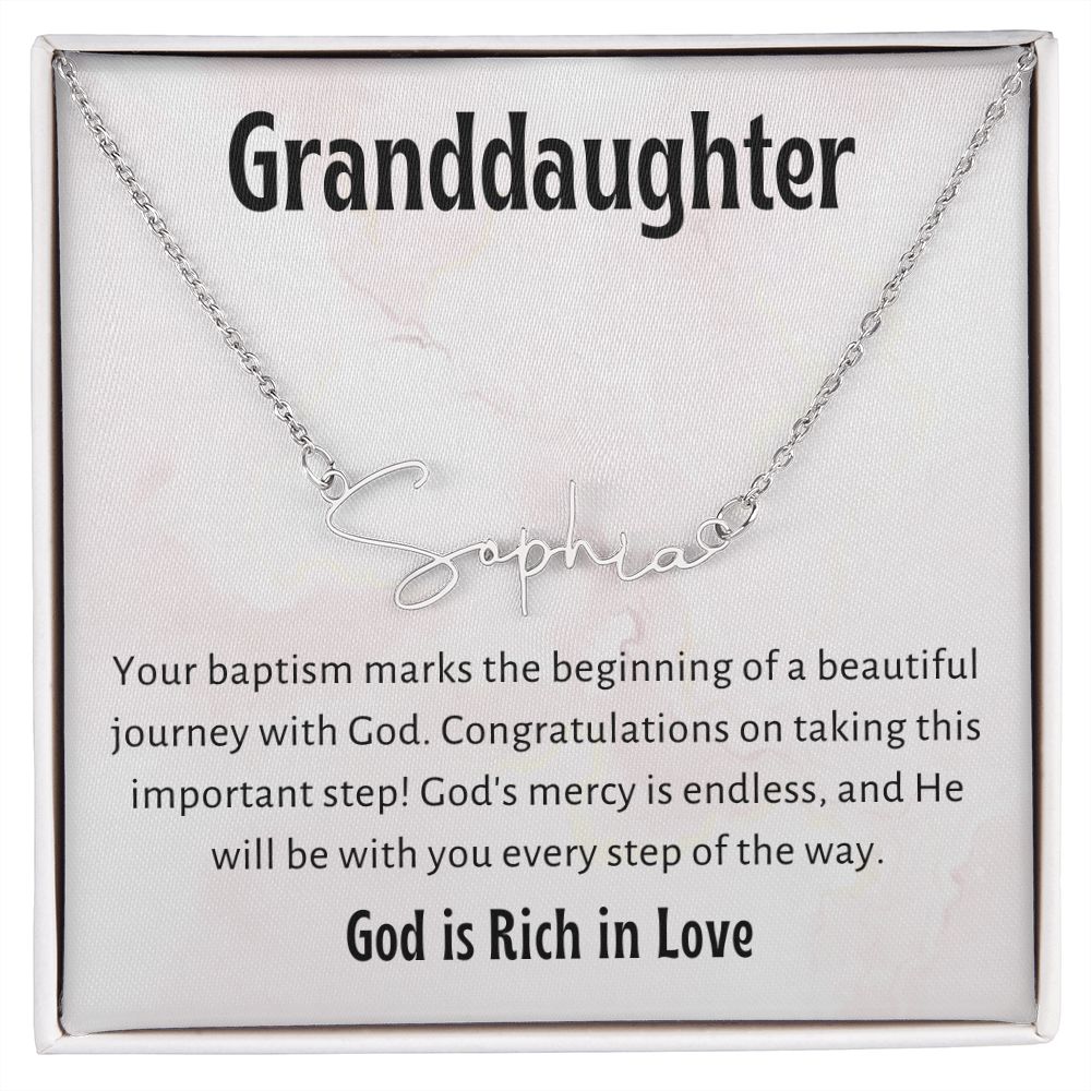 Baptism Gift Girl Present From Grandparents | Granddaughter Christening Gift | Name Personalized Gift Present for Granddaughter