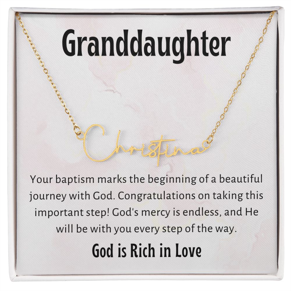 Baptism Gift Girl Present From Grandparents | Granddaughter Christening Gift | Name Personalized Gift Present for Granddaughter