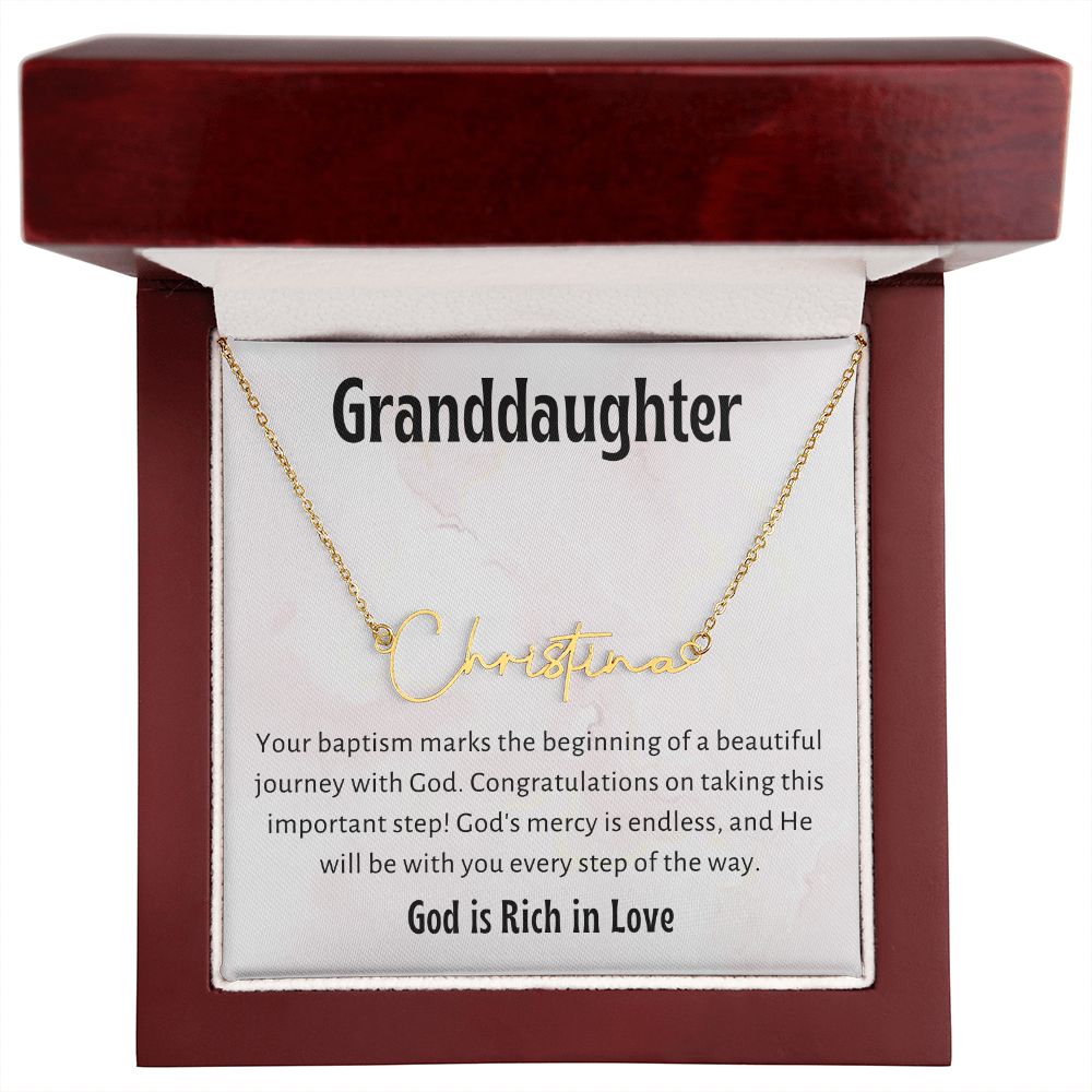 Baptism Gift Girl Present From Grandparents | Granddaughter Christening Gift | Name Personalized Gift Present for Granddaughter
