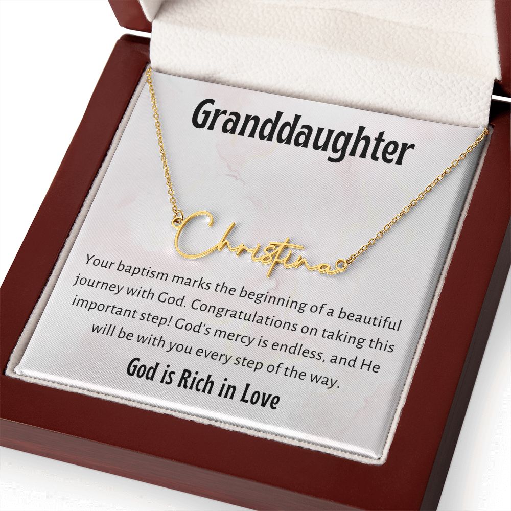 Baptism Gift Girl Present From Grandparents | Granddaughter Christening Gift | Name Personalized Gift Present for Granddaughter