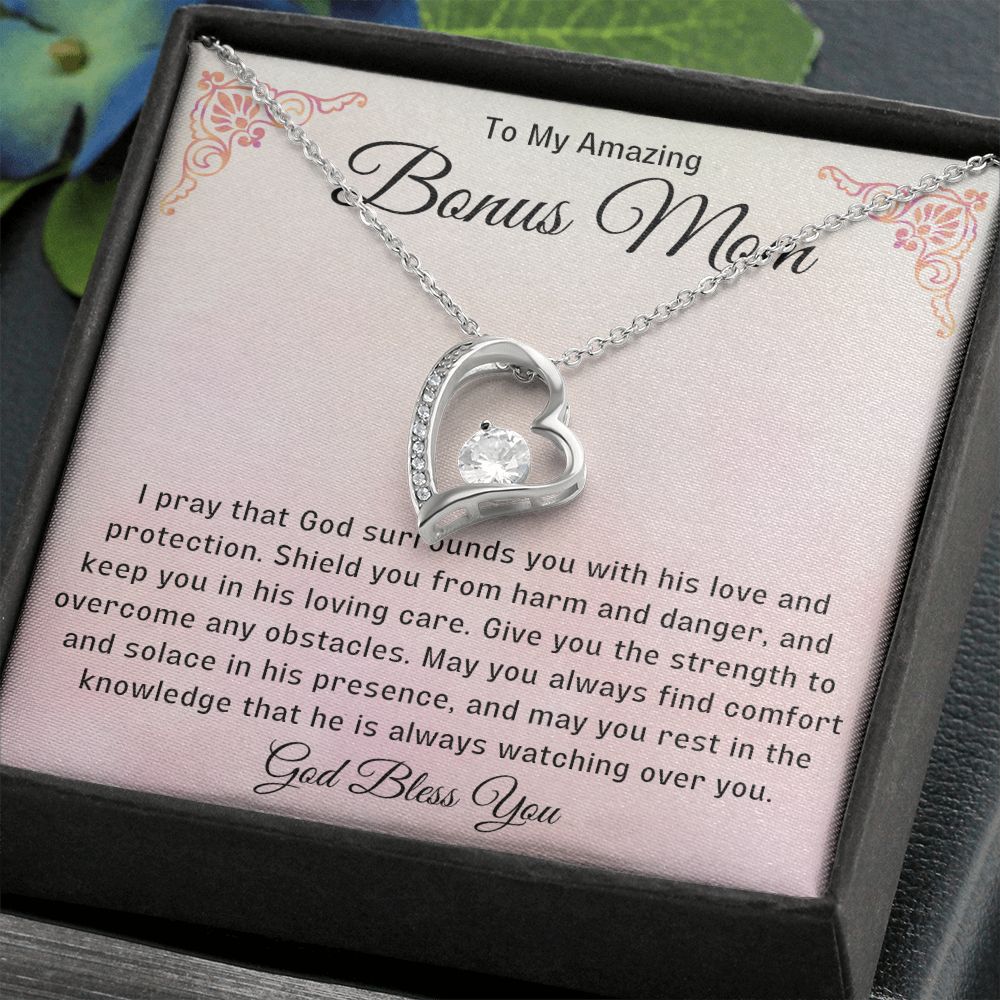 Bonus Mom Gift | Stepmom Necklace from Stepdaughter, Thank You Gifts to Get My Second Mom, Unbiological Mother, Chosen Mom & Stepped Up Mom