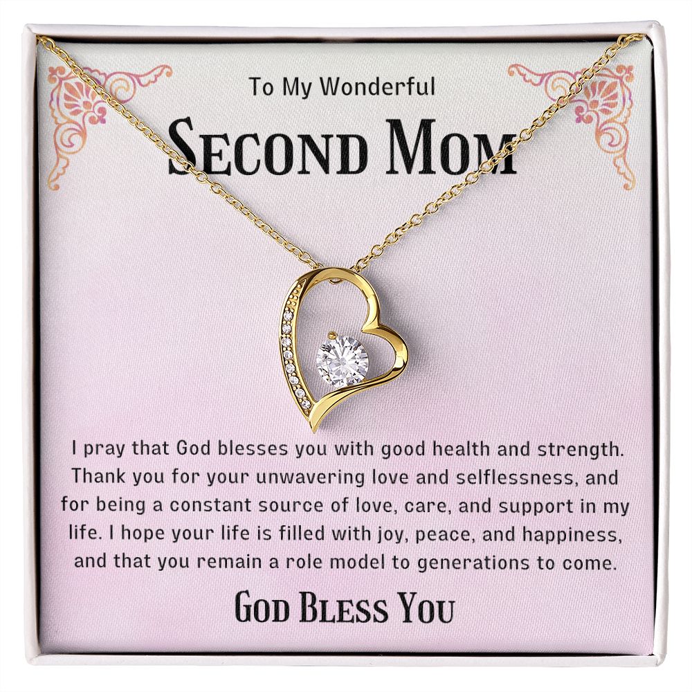 Second Mom Necklace | From Step Daughter to Chosen Mom & Adopted Mom, Jewelry Present Meaningful to Stepmother Necklace and Unbiological Mom