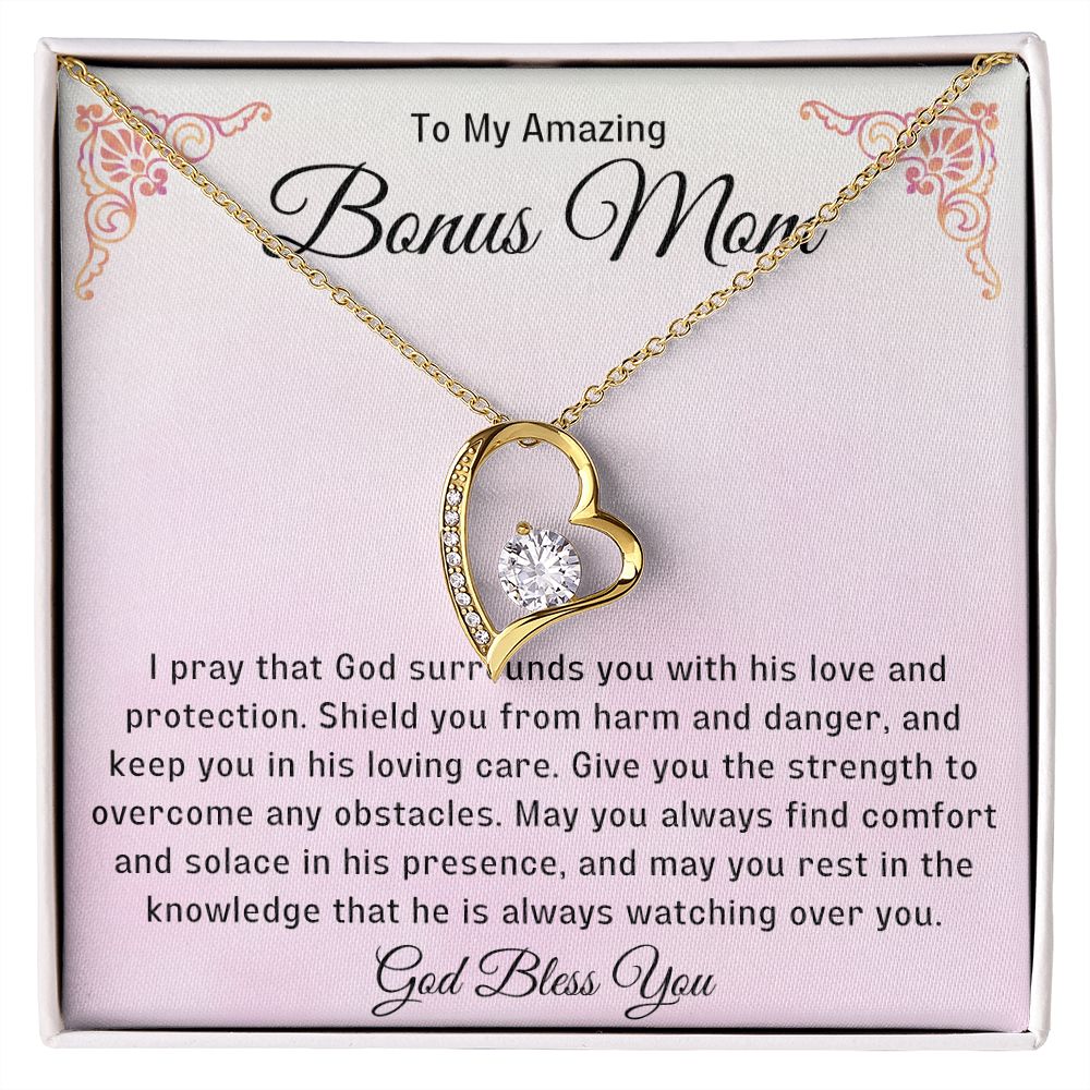 Bonus Mom Gift | Stepmom Necklace from Stepdaughter, Thank You Gifts to Get My Second Mom, Unbiological Mother, Chosen Mom & Stepped Up Mom