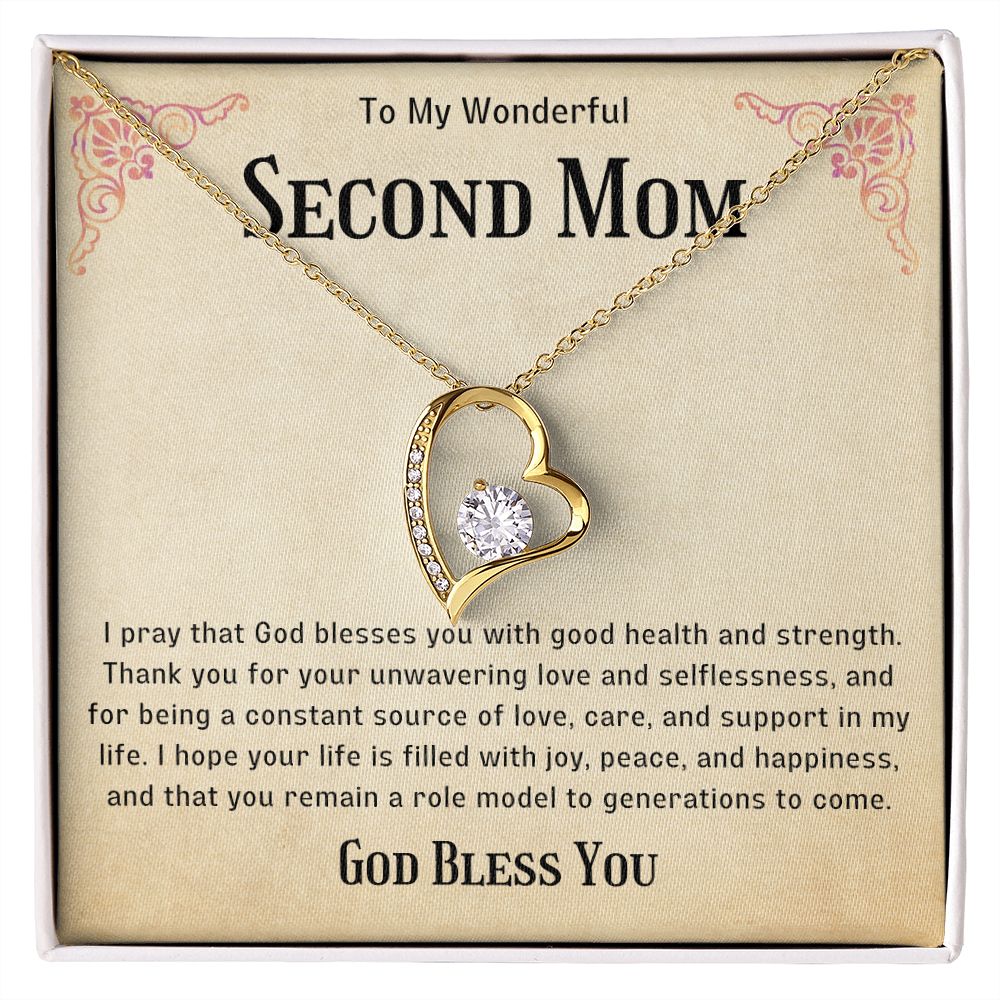 Second Mom Necklace | From Step Daughter to Chosen Mom & Adopted Mom, Jewelry Present Meaningful to Stepmother Necklace and Unbiological Mom