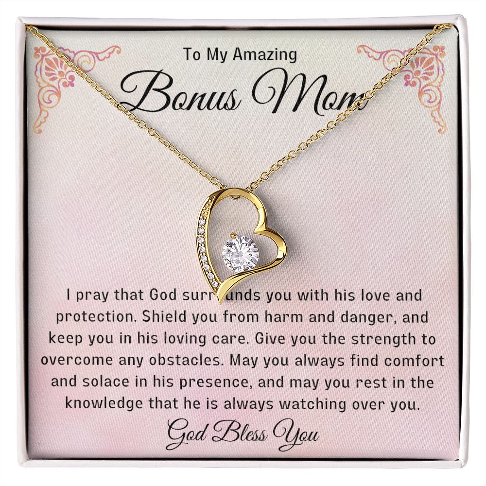 Bonus Mom Gift | Stepmom Necklace from Stepdaughter, Thank You Gifts to Get My Second Mom, Unbiological Mother, Chosen Mom & Stepped Up Mom
