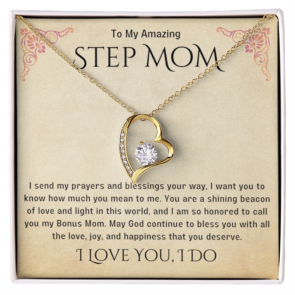 Stepmother Necklace | Present Meaningful Jewelry from Step Daughter to Unbiological Mom, Second Mother, Adopted Mom, Gifts to Get My Mom