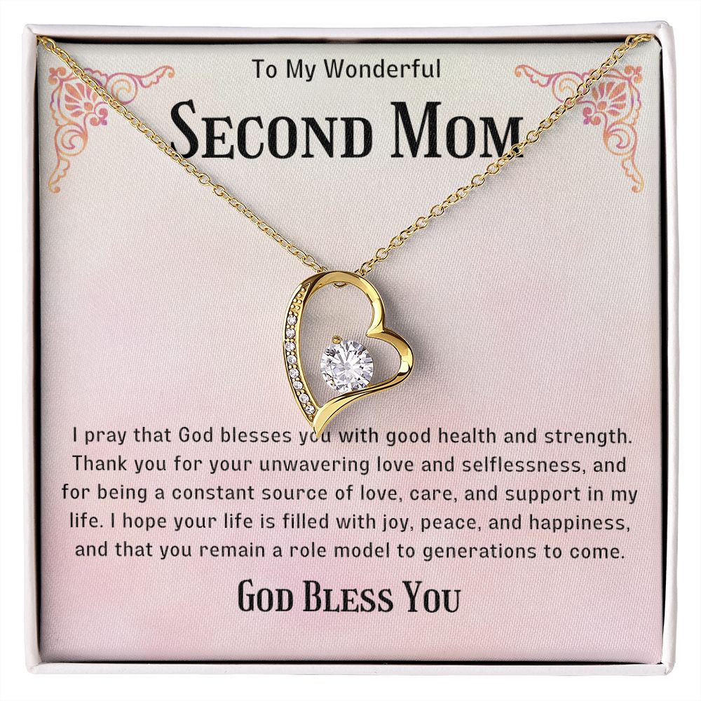 Second Mom Necklace | From Step Daughter to Chosen Mom & Adopted Mom, Jewelry Present Meaningful to Stepmother Necklace and Unbiological Mom