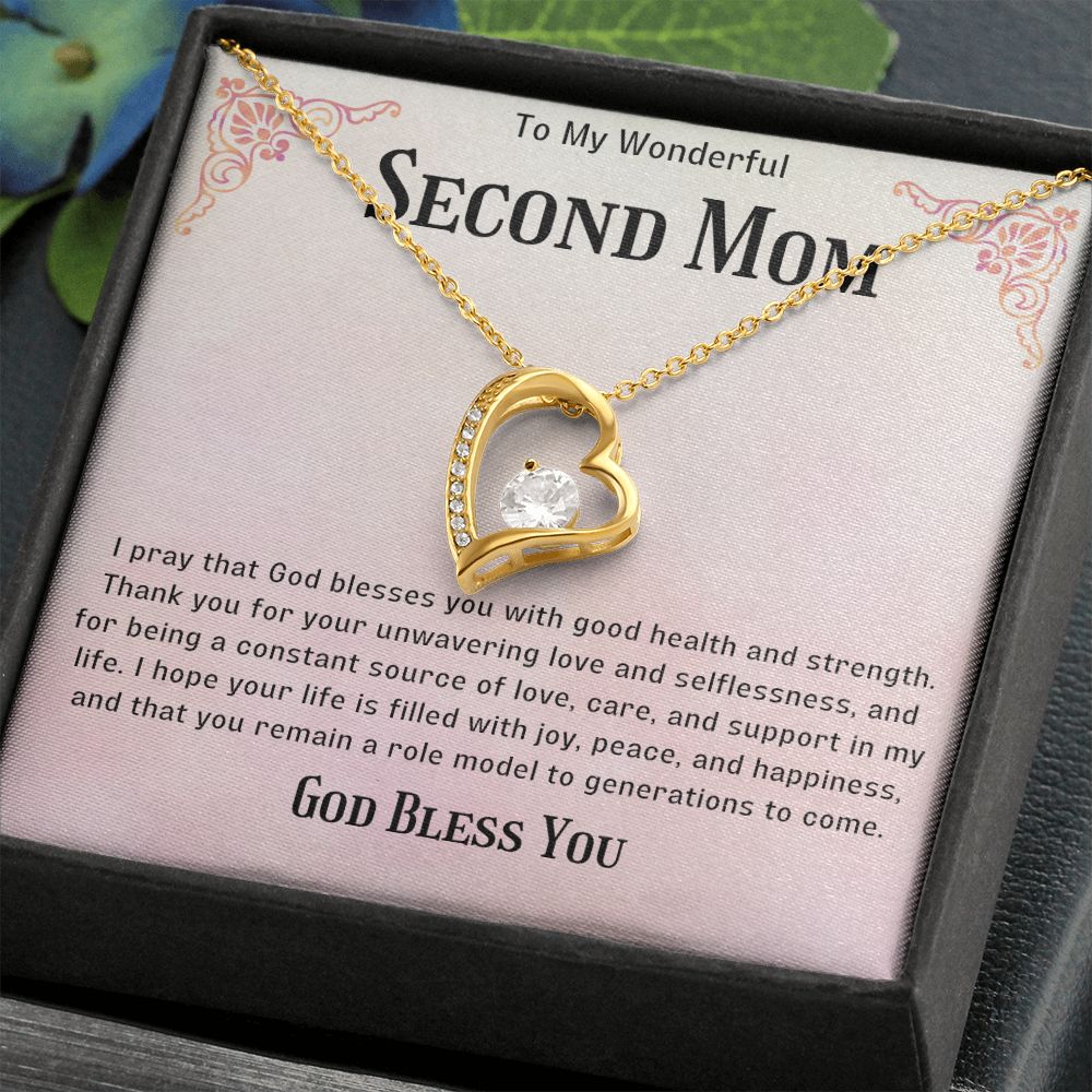 Second Mom Necklace | From Step Daughter to Chosen Mom & Adopted Mom, Jewelry Present Meaningful to Stepmother Necklace and Unbiological Mom