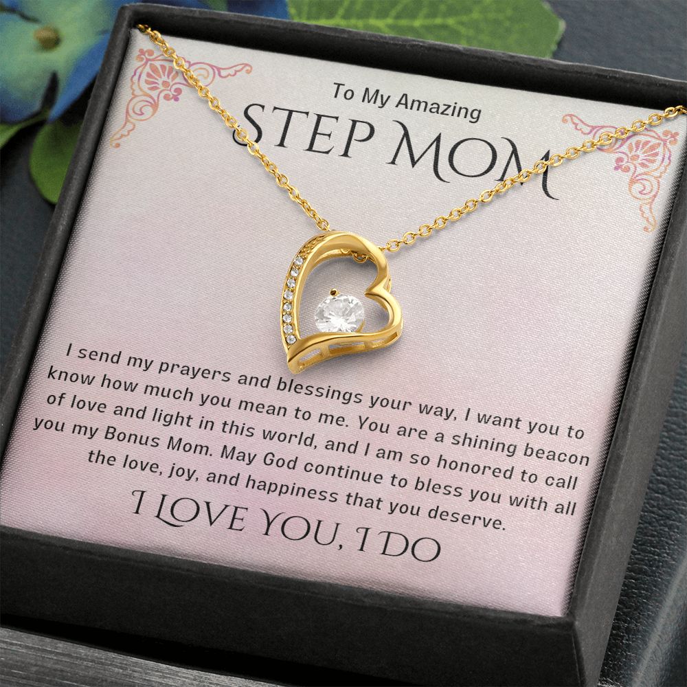 Stepmother Necklace | Present Meaningful Jewelry from Step Daughter to Unbiological Mom, Second Mother, Adopted Mom, Gifts to Get My Mom