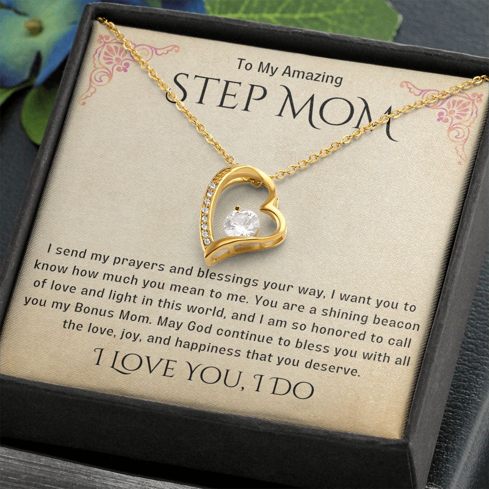 Stepmother Necklace | Present Meaningful Jewelry from Step Daughter to Unbiological Mom, Second Mother, Adopted Mom, Gifts to Get My Mom