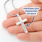 Granddaughter First Communion Gift | Christening, Baptism, Confirmation, Stainless Steel Cross Necklace in Gift Box from Grandmother
