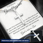 Granddaughter First Communion Gift | Christening, Baptism, Confirmation, Stainless Steel Cross Necklace in Gift Box from Grandmother