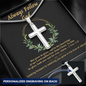 Always Follow God Engraving Cross Necklace