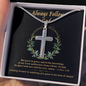 Always Follow God Engraving Cross Necklace