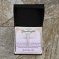 Granddaughter First Communion Gift | Christening, Baptism, Confirmation, Cubic Zrconia Cross Necklace in Gift Box from Grandmother