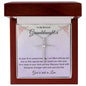 Granddaughter First Communion Gift | Christening, Baptism, Confirmation, Cubic Zrconia Cross Necklace in Gift Box from Grandmother