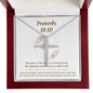Proverbs 18_10 CZ Cross Necklace (Template)