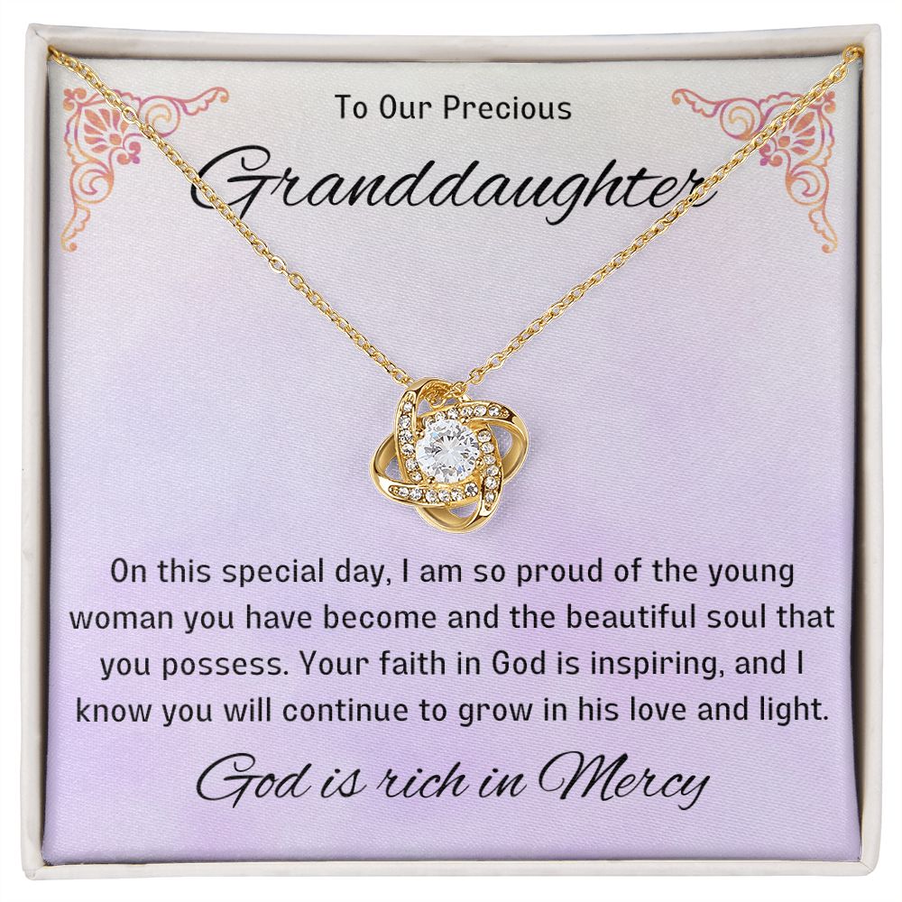 1st Communion Gifts for Granddaughter, Christening, Baptism, Confirmation, Necklace & Meaningful Message in Gift Box from Grandmother