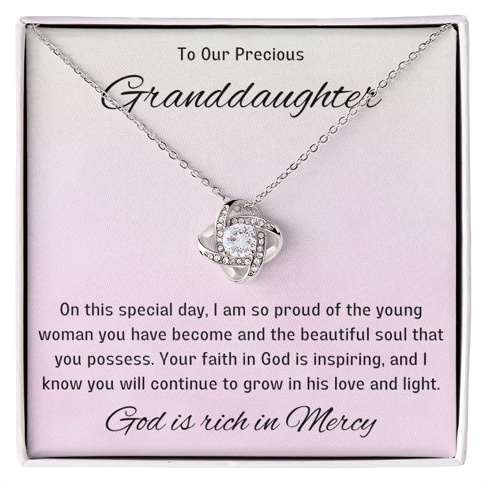 1st Communion Gifts for Granddaughter, Christening, Baptism, Confirmation, Necklace & Meaningful Message in Gift Box from Grandmother