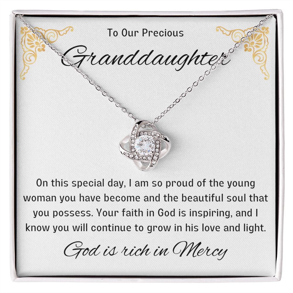 1st Communion Gifts for Granddaughter, Christening, Baptism, Confirmation, Necklace & Meaningful Message in Gift Box from Grandmother