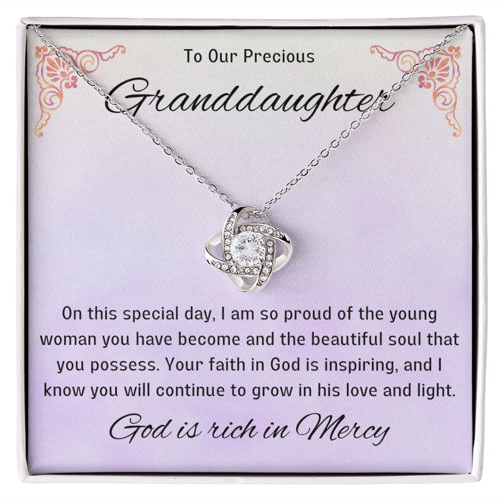 1st Communion Gifts for Granddaughter, Christening, Baptism, Confirmation, Necklace & Meaningful Message in Gift Box from Grandmother