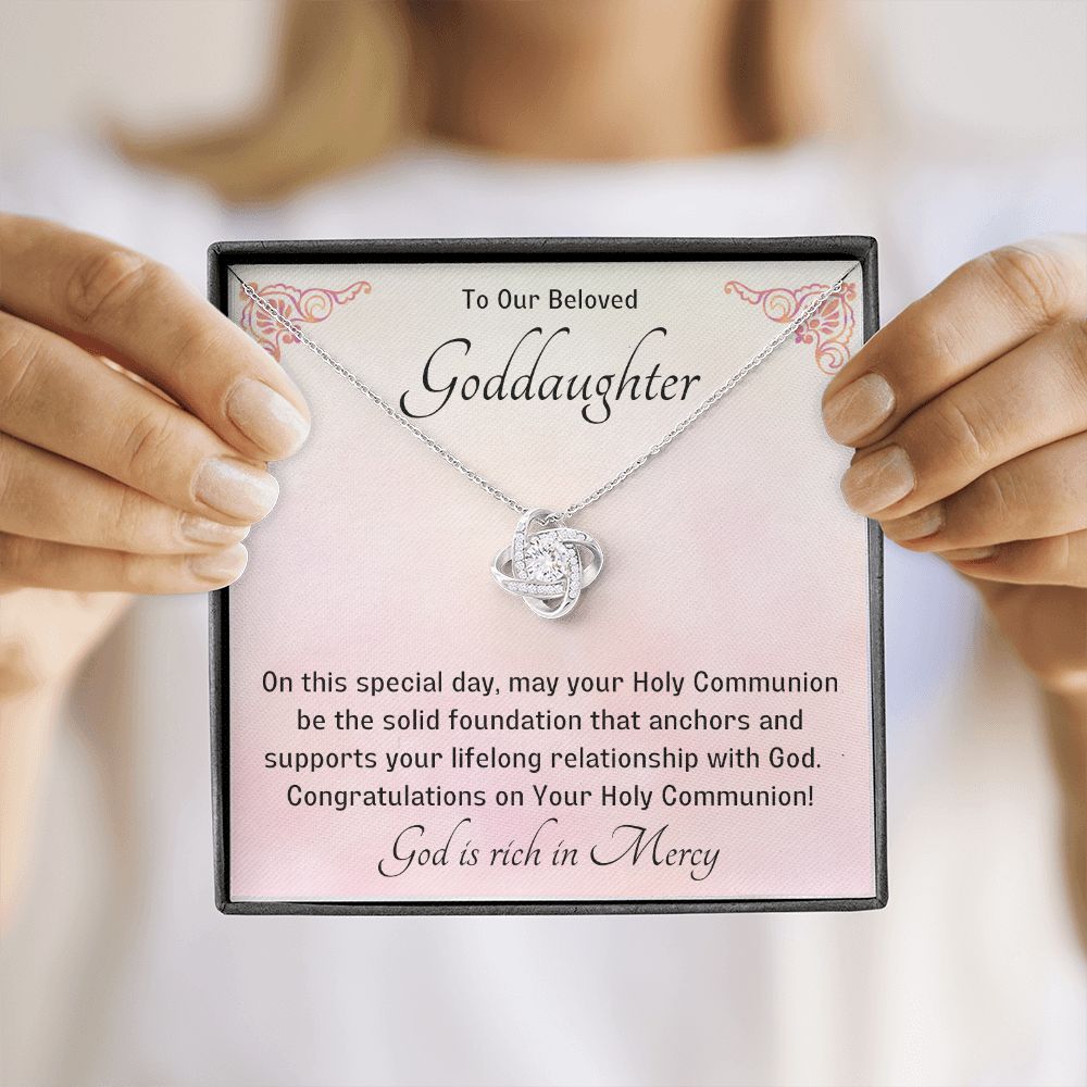 Goddaughter 1st Communion Gifts , Christening, Baptism, Confirmation, Necklace & Meaningful Message in Gift Box from Godmother