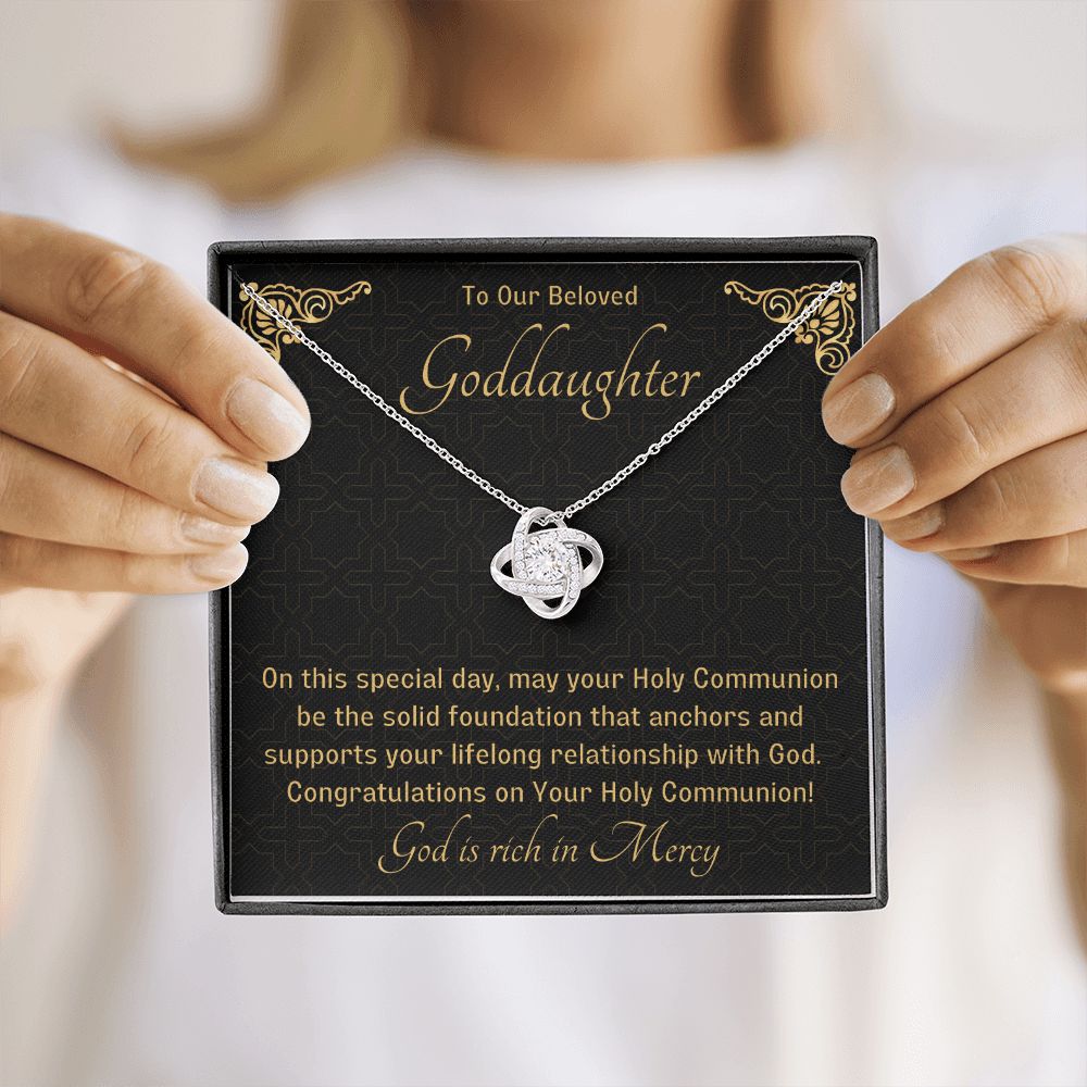 Goddaughter 1st Communion Gifts , Christening, Baptism, Confirmation, Necklace & Meaningful Message in Gift Box from Godmother